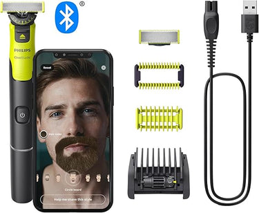 Philips OneBlade 360 con Bluetooth, Recortadora para Barba y Cuerpo, Afeitadora Eléctrica Hombre, Depilación masculina, 2 Cuchillas, 5 Longitudes, 60 minutos de uso con 1 hora de carga, QP4631/30